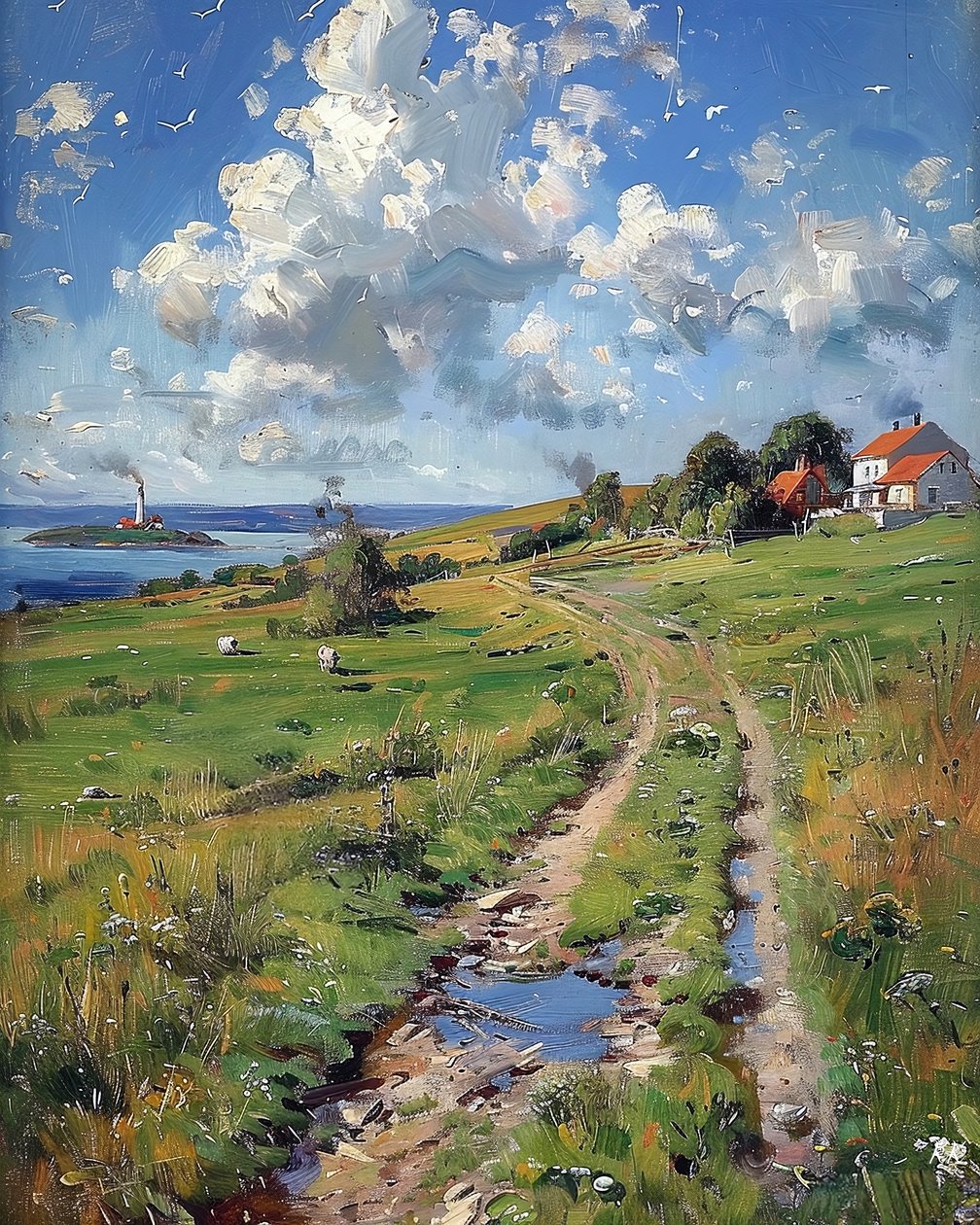 Panorama-Frühlingslandschaft in ländlichem Frankreich von F. Abderrahim