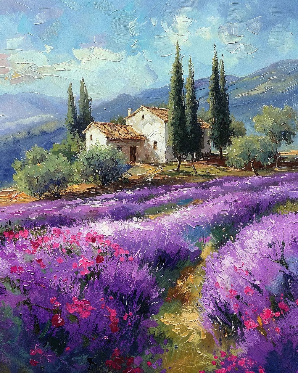 Lavendelfelder, Landschaft mit malerischem Ausblick von F. Abderrahim