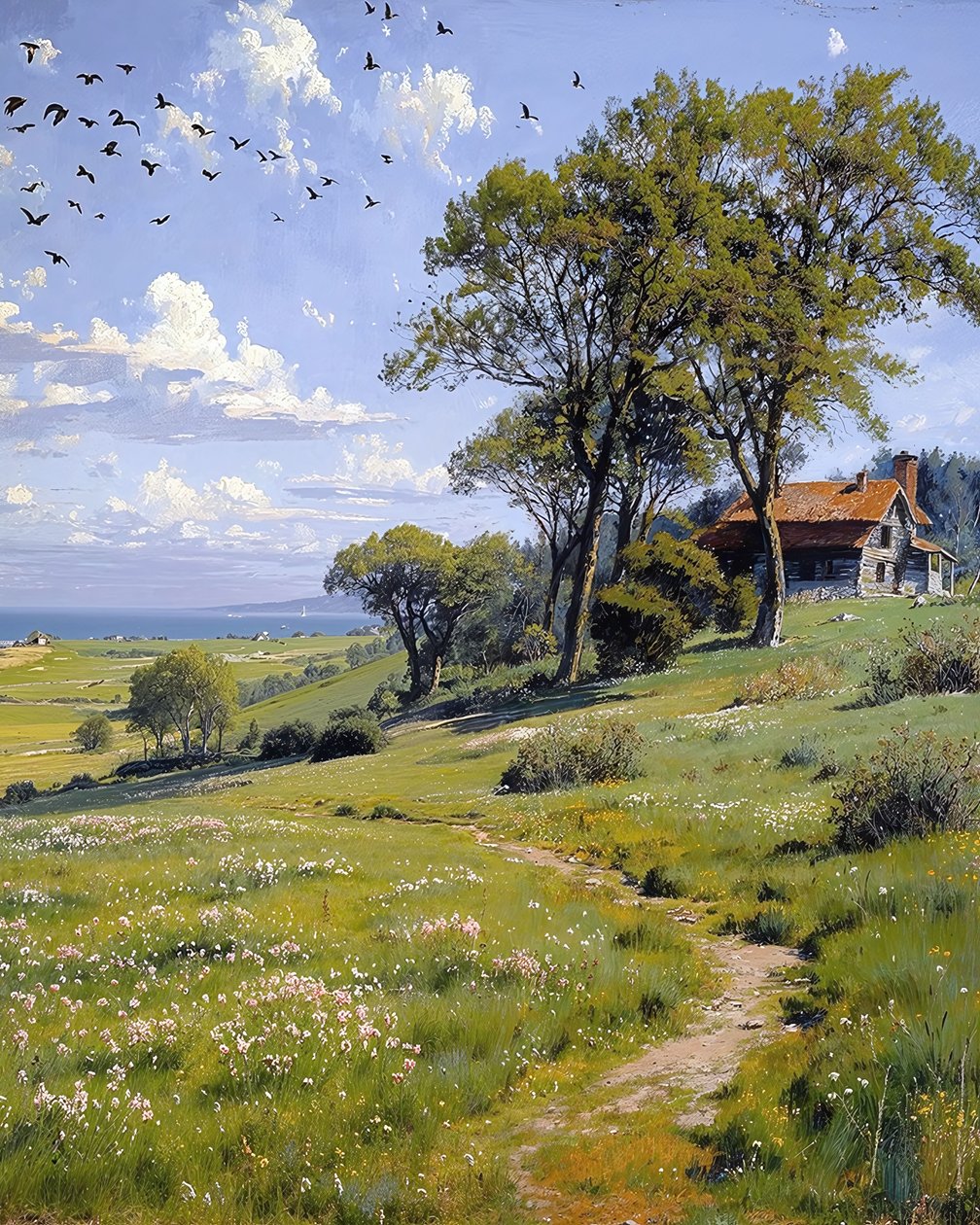 Landschaft an einem sonnigen Frühlingstag von F. Abderrahim