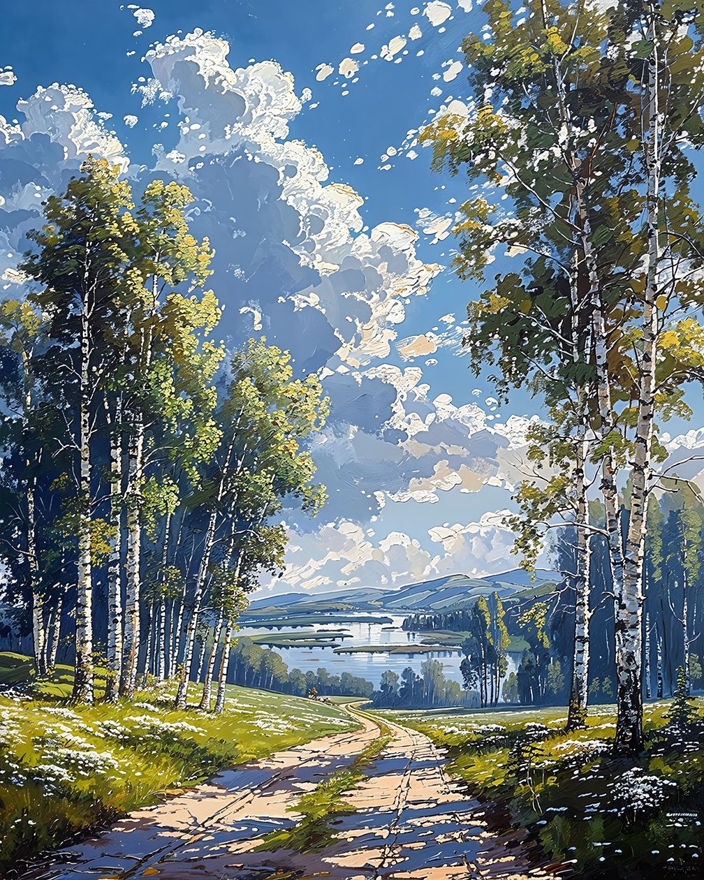 Große Herbstlandschaft mit Bäumen von F. Abderrahim