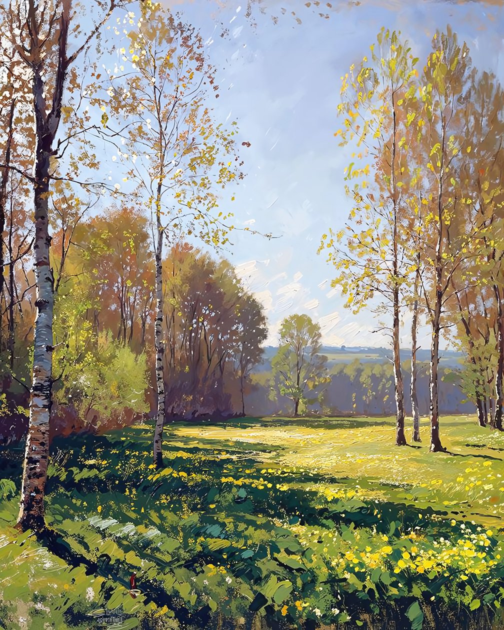 Landschaft an einem sonnigen Frühlingstag von F. Abderrahim