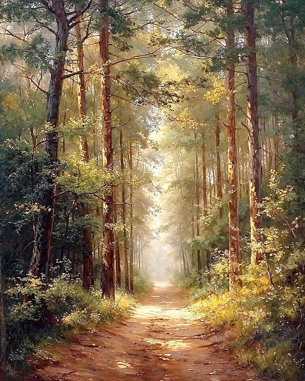Langer Weg im hohen Wald von F. Abderrahim