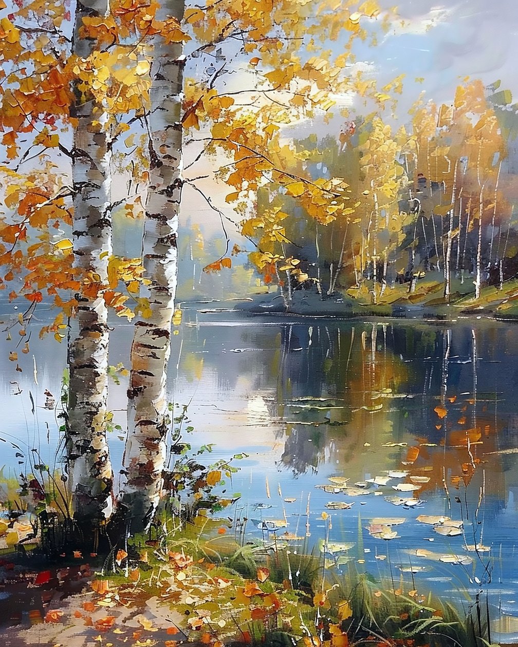 Landschaft und Bäume mit unberührten Gewässern von F. Abderrahim