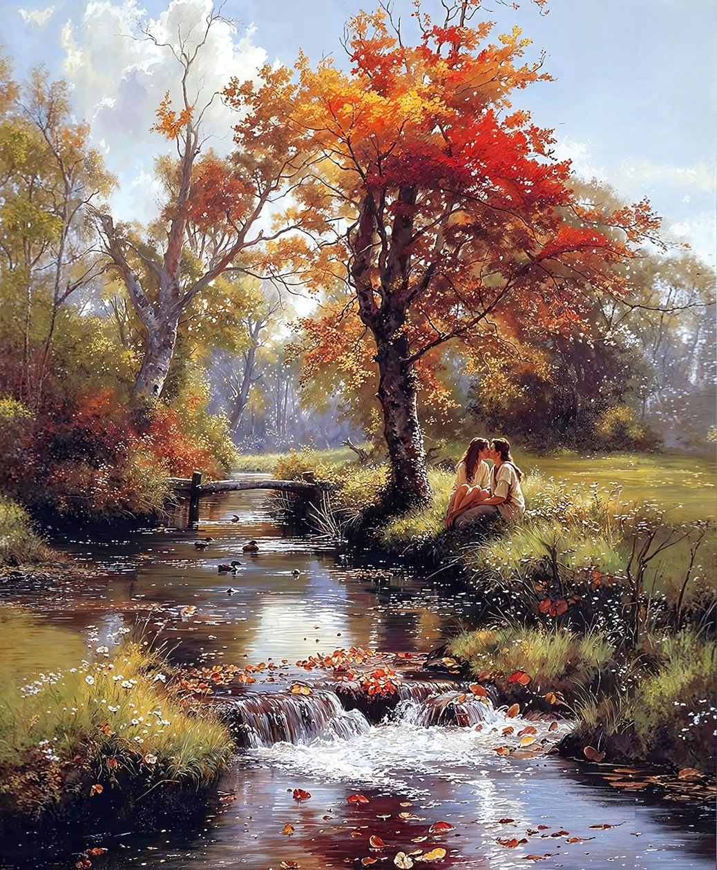 Ein romantisches Gemälde inmitten malerischer Natur von F. Abderrahim