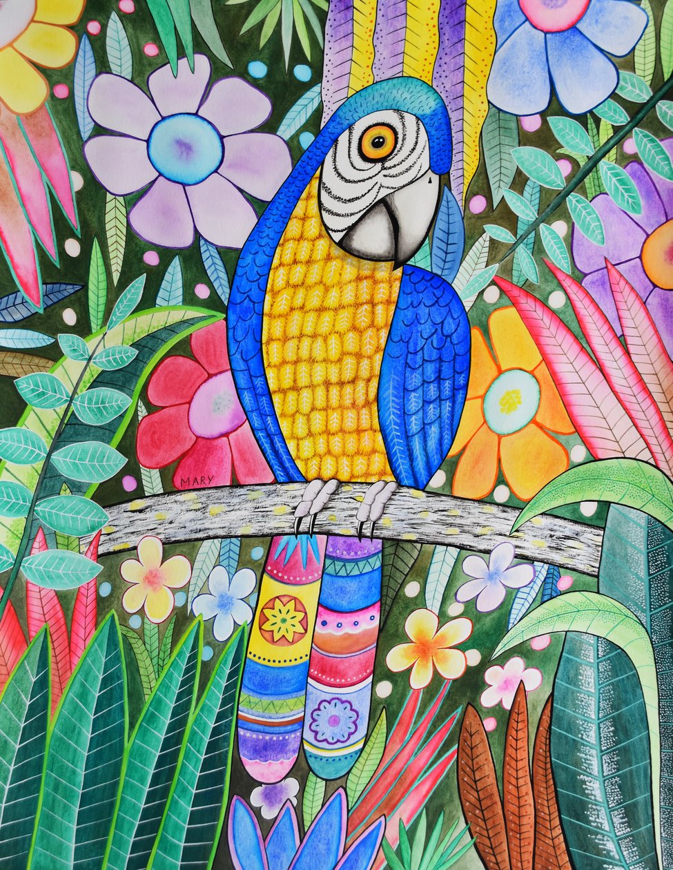 Papagei von Marys Watercolors