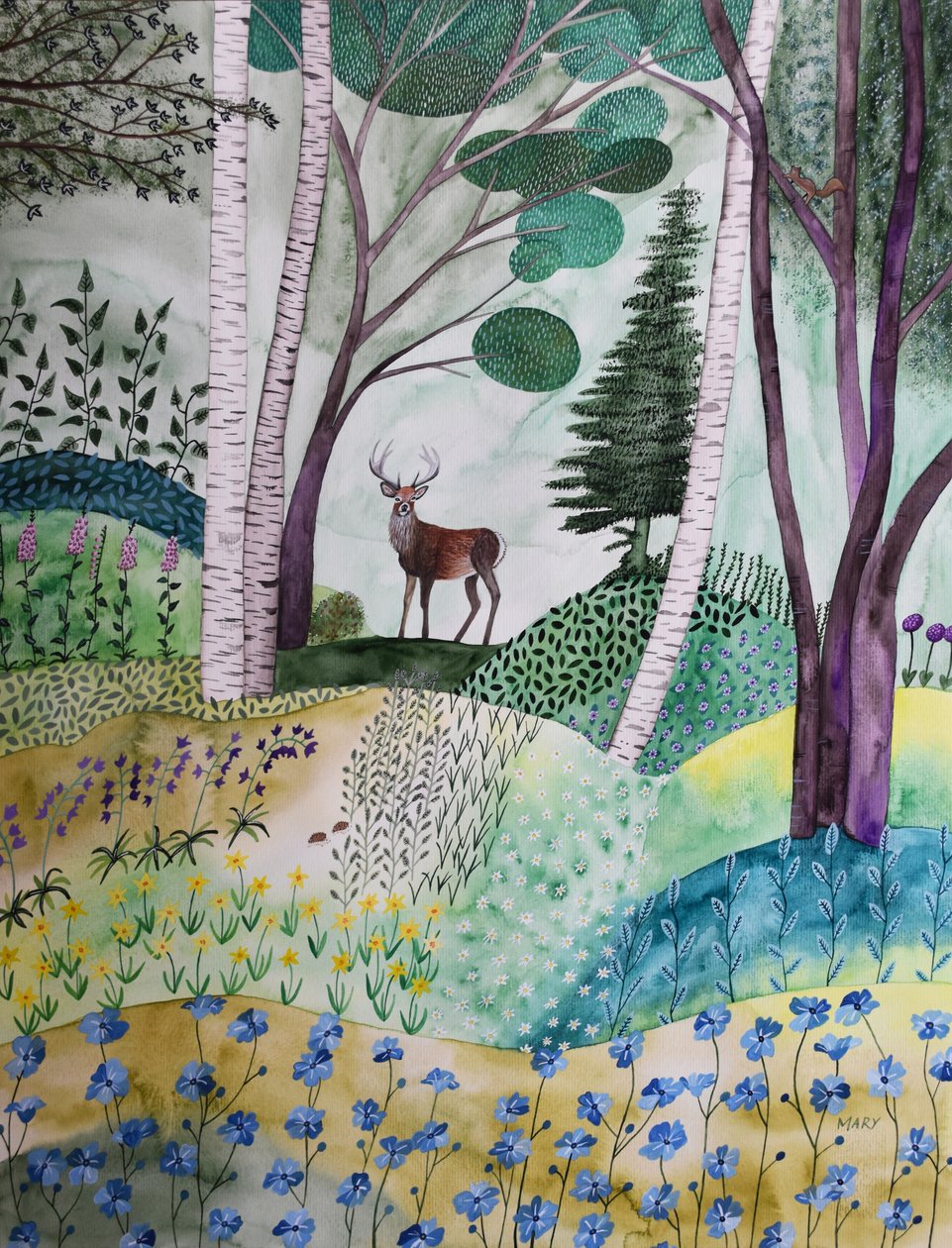Frühling im Wald von Marys Watercolors