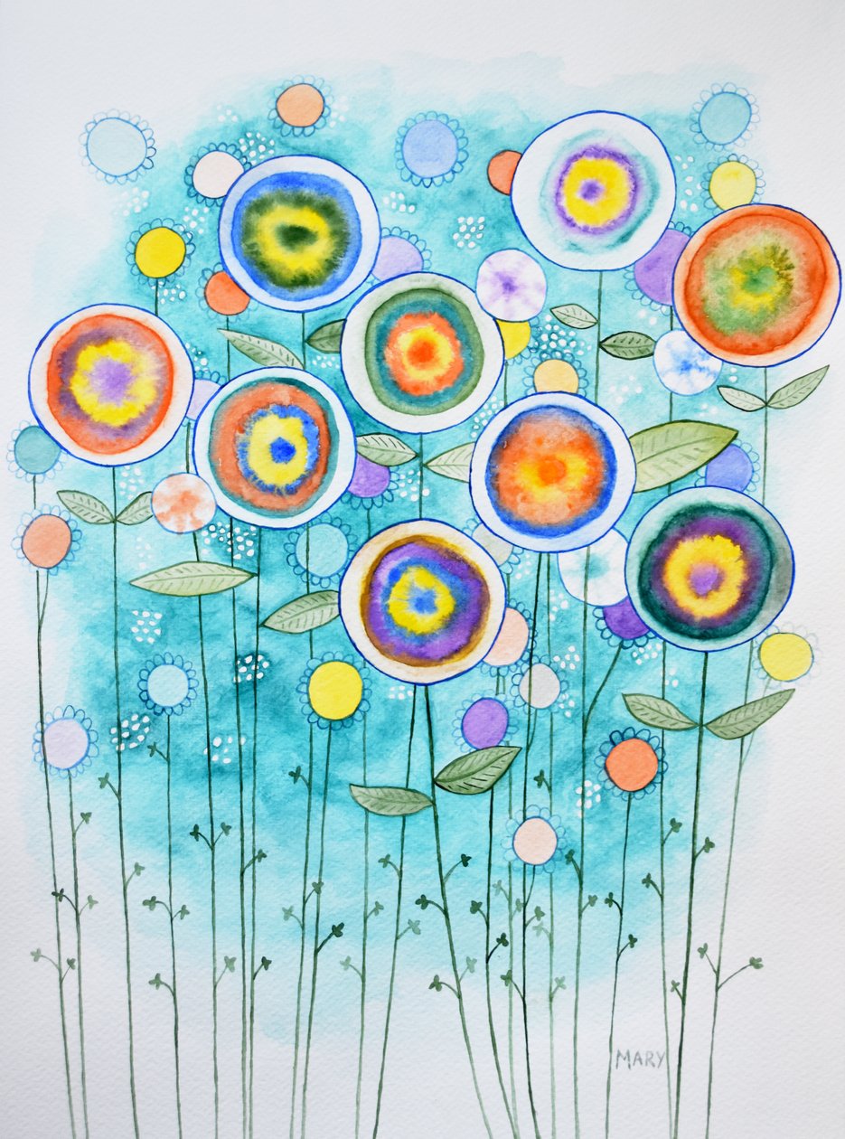 Abstrakte Blumen von Marys Watercolors