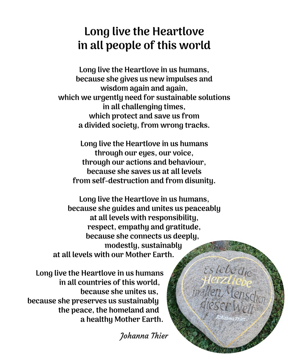 Long live the Heartlove in all people of this world - Version 2 von Johanna Thier