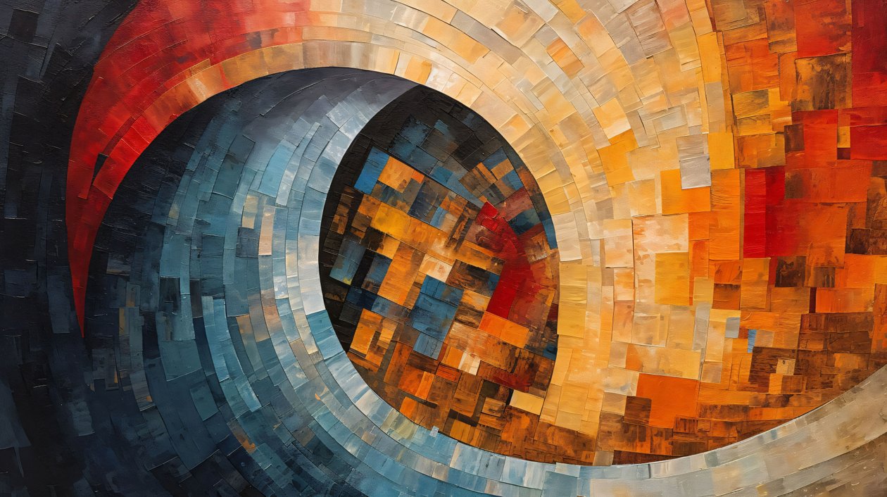 Goldener Schnitt Acrylmalerei, große Leinwand, auf Anfrage Druck von F. Abderrahim