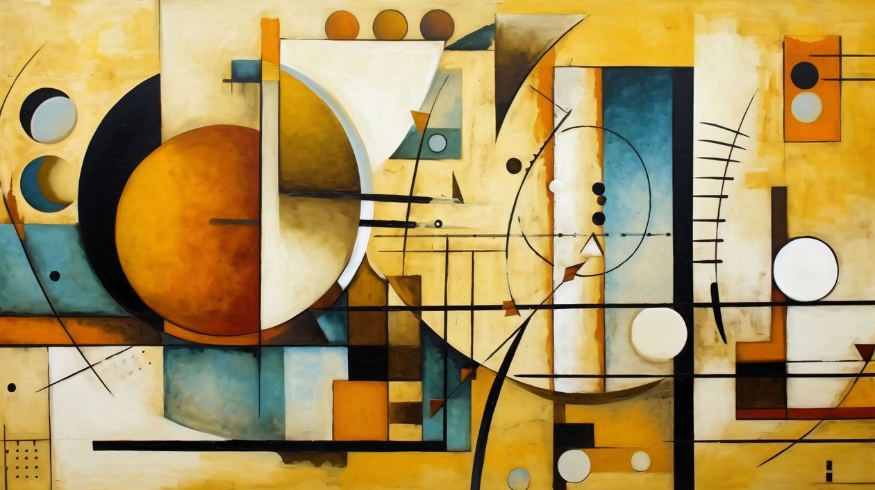 abstrakte Malerei Formen, Mathematik  Geometrie, Wanddekoration für Büro von F. Abderrahim