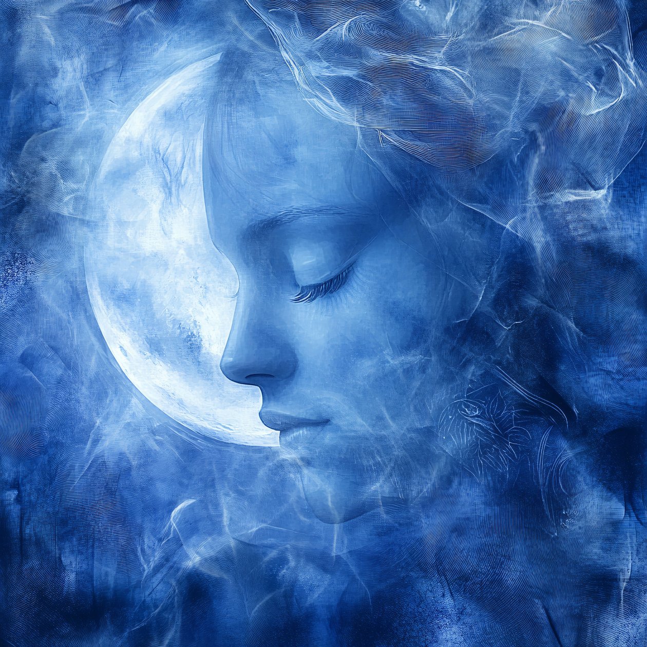 Magnificent Selene Mond flüstern isoliert auf weißem Hintergrund, Wand Home Decor von F. Abderrahim