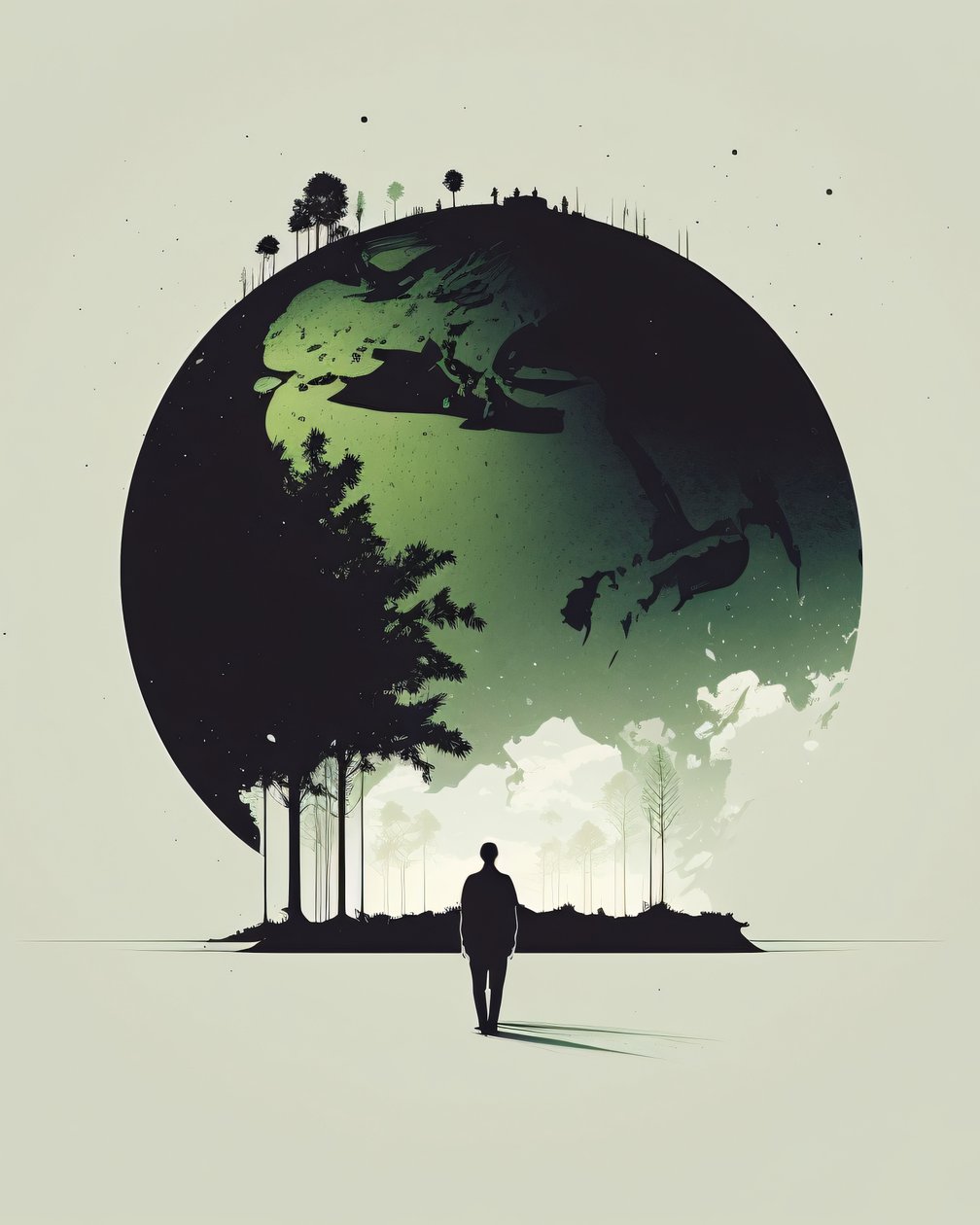 Abstrakter Minimalist einer vereinten Welt, Kunstdrucke online von F. Abderrahim