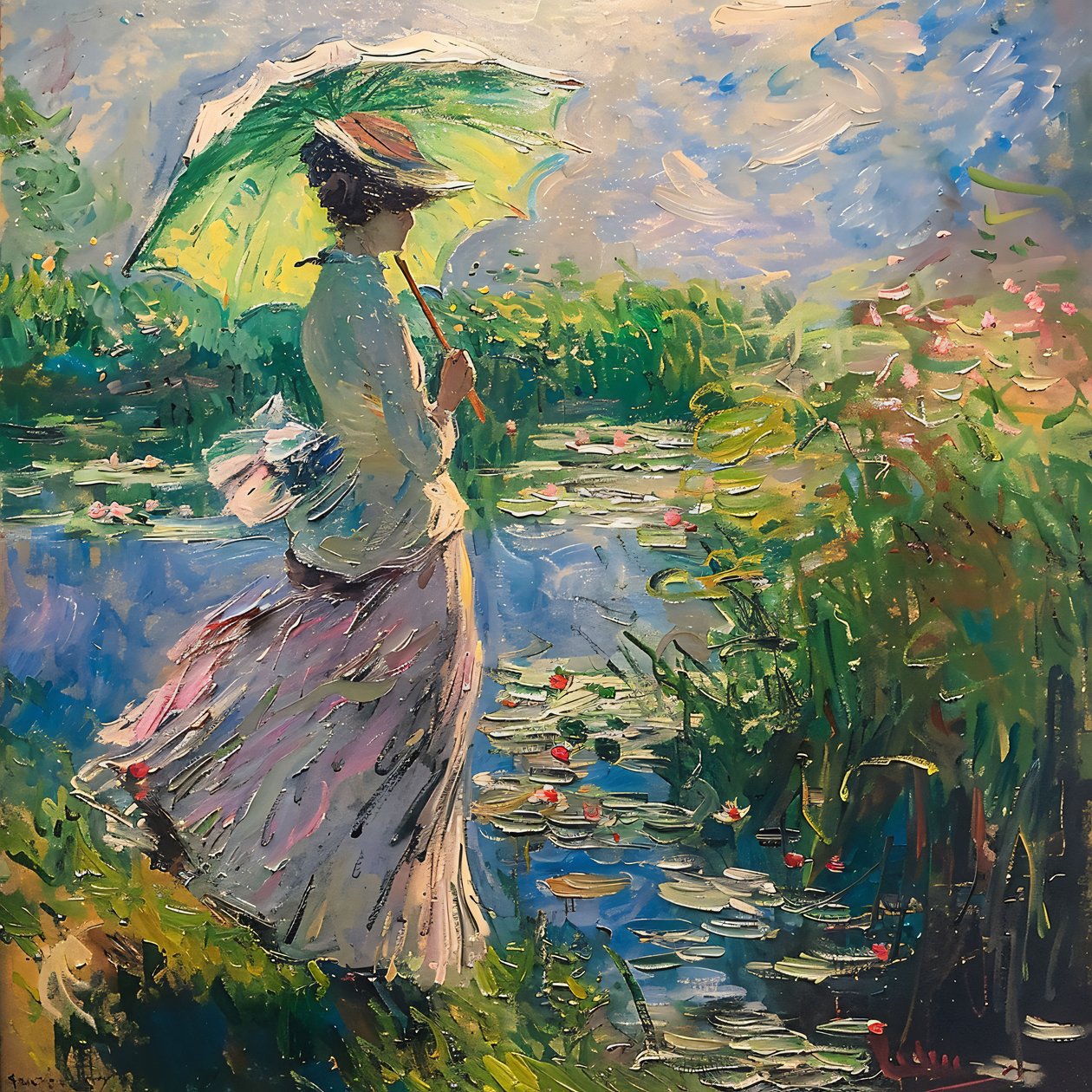 Mädchen im Kleid in der Natur, Belebender Duft des Lebens, 19. Jahrhundert, Kunstdrucke von F. Abderrahim