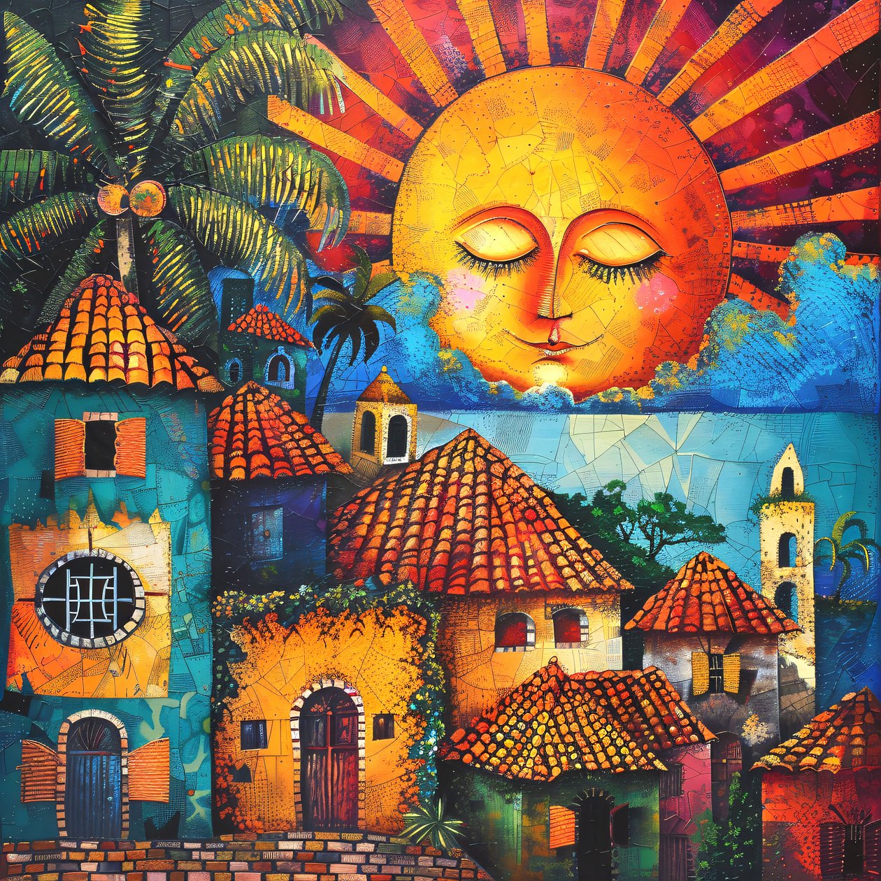 Heilige Katharina unter der Sonne, Moderne Wanddekoration | Print on Demand von F. Abderrahim