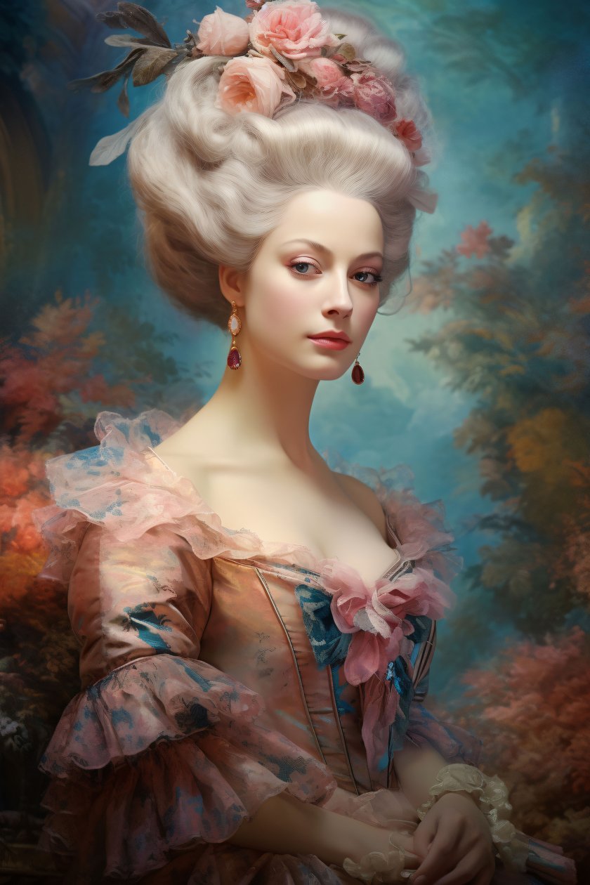 Die Herzogin, Rokoko Portraits Ölgemälde Kunstwerke, große Leinwanddrucke von F. Abderrahim