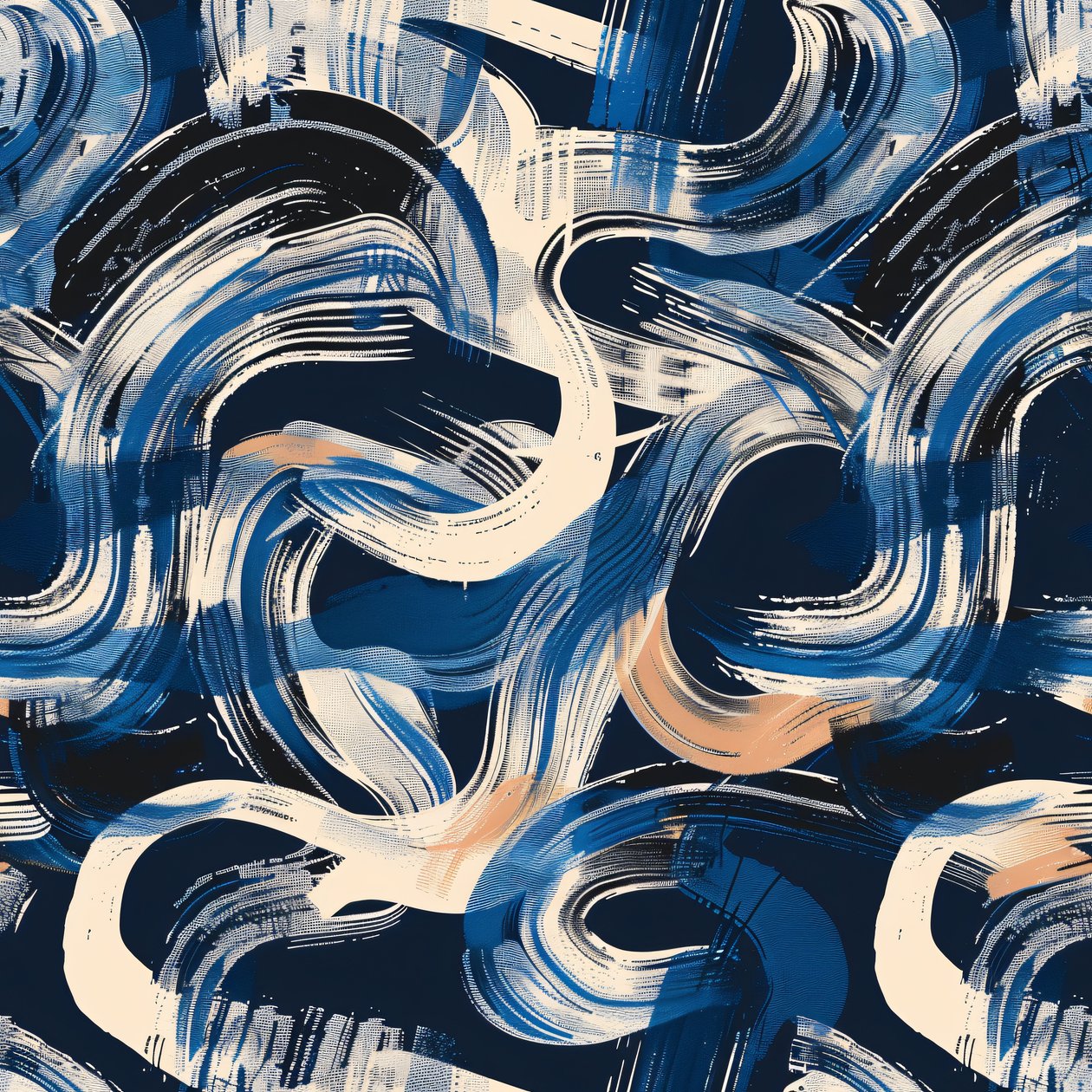 Lebendige abstrakte Pinselstriche, abstraktes Textur-Design, Kunstdrucke auf Leinwand von F. Abderrahim