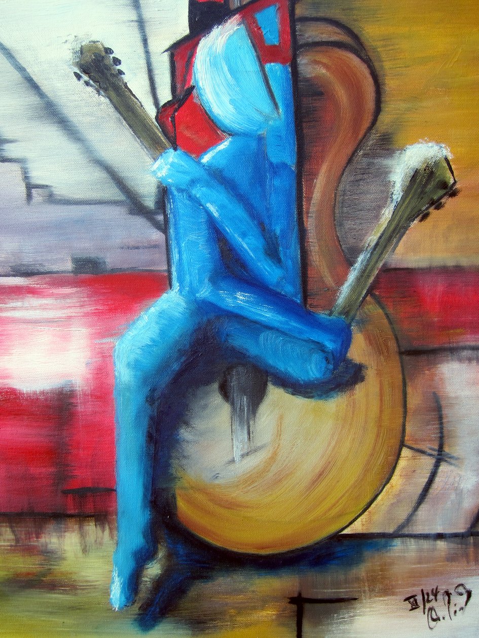 Frau mit Gitarre von Christian Piecuch