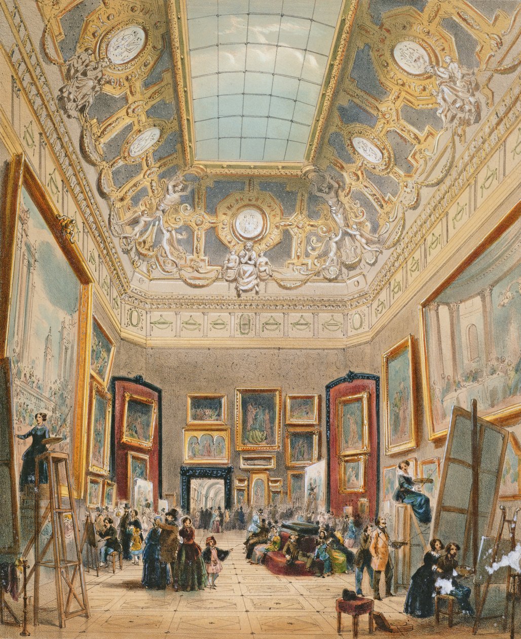 Studientag im Louvre (um 1840-49) von A Provost