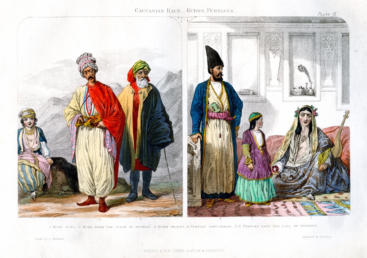 Kaukasische Rasse, Kurden und Perser von A. Portier