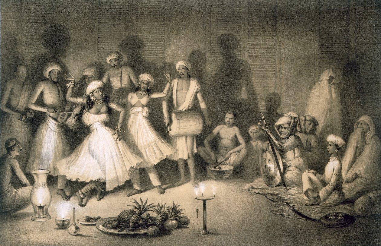 Tanz der Nautch-Mädchen, veröffentlicht 1858 von A. Soltykoff