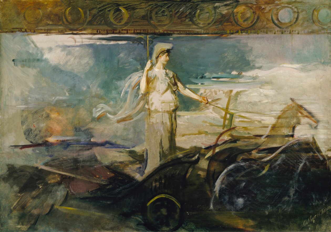 Minerva in einem Streitwagen, ca. 1894 von Abbott Handerson Thayer