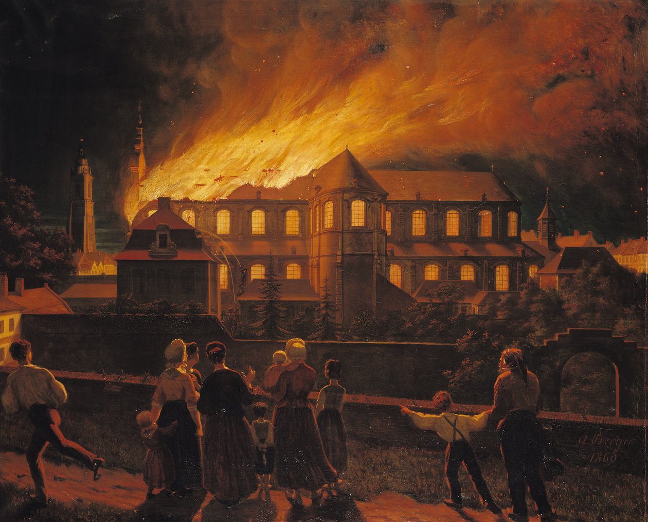 Brand in der Kathedrale von Cambrai, 9. September 1859 von Abel Berger