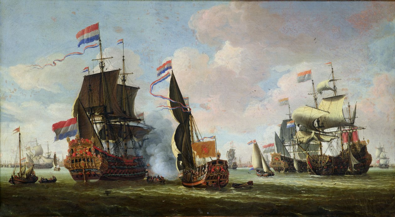Die Ankunft von Michiel Adriaanszoon de Ruyter in Amsterdam von Abraham Storck