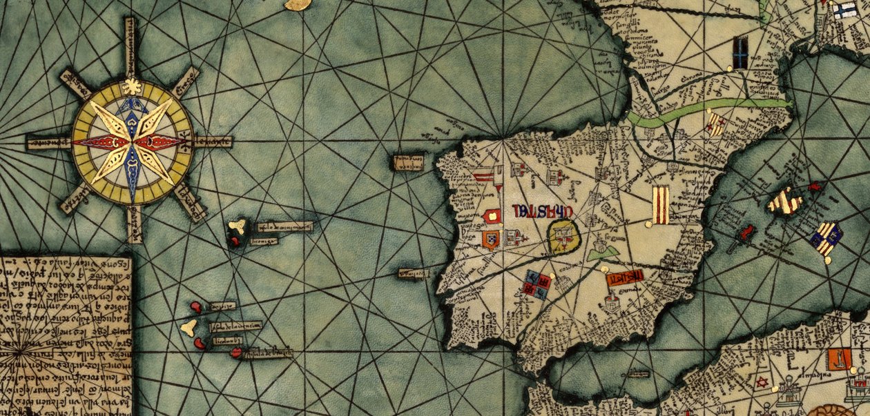 Katalanischer Atlas, Spanien von Abraham (after) Cresques