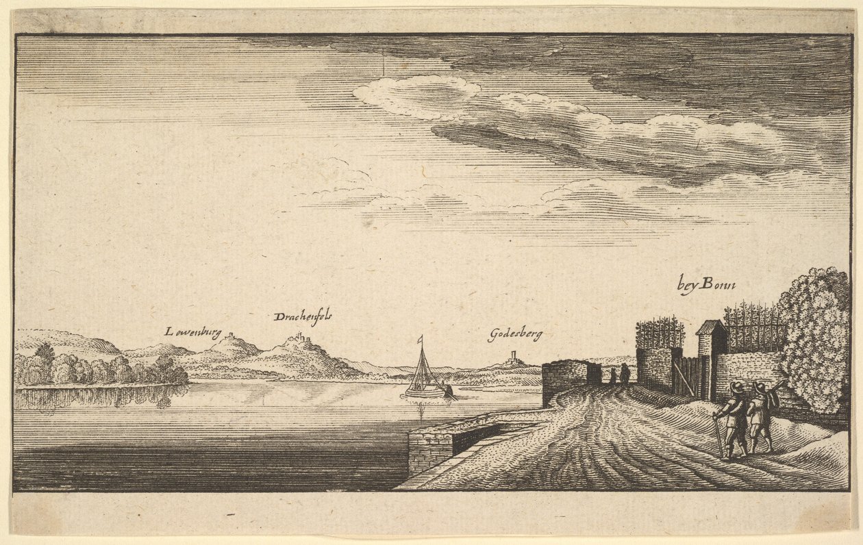 Der Rhein bei Bonn, Kopie, 1625-77 von Abraham Aubri