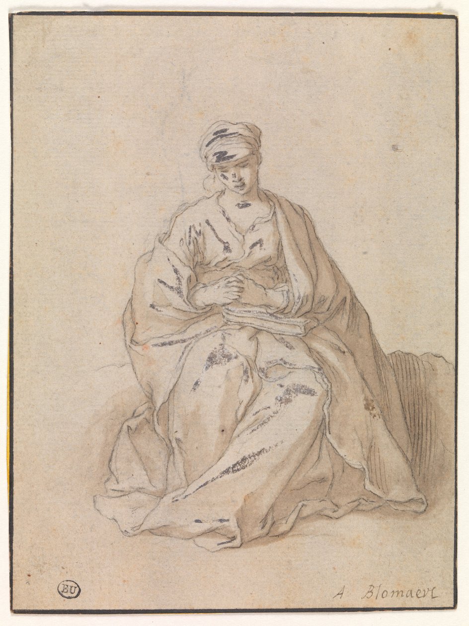 Maria, sitzend mit einem Buch von Abraham Bloemaert