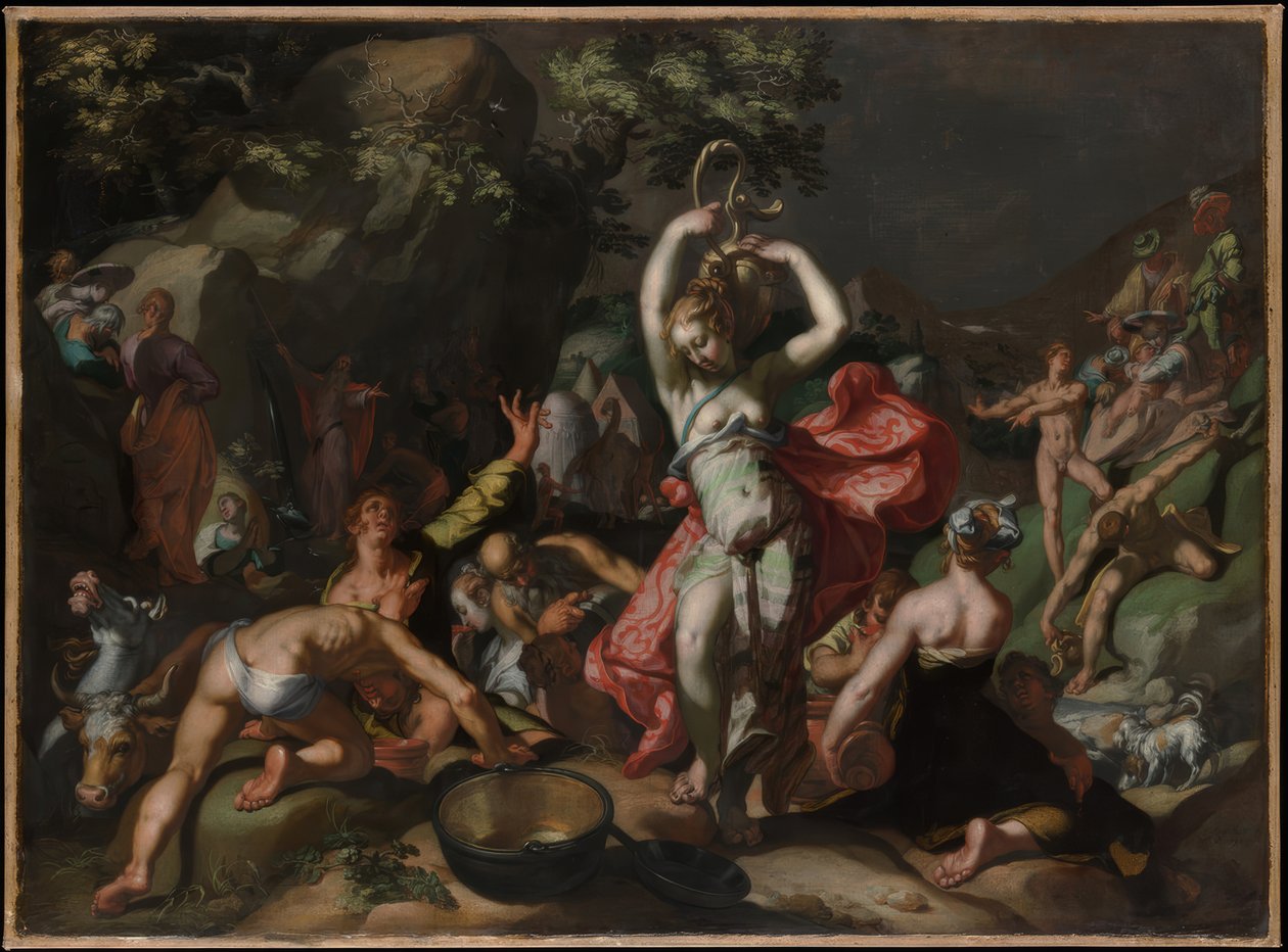 Moses schlägt den Felsen von Abraham Bloemaert