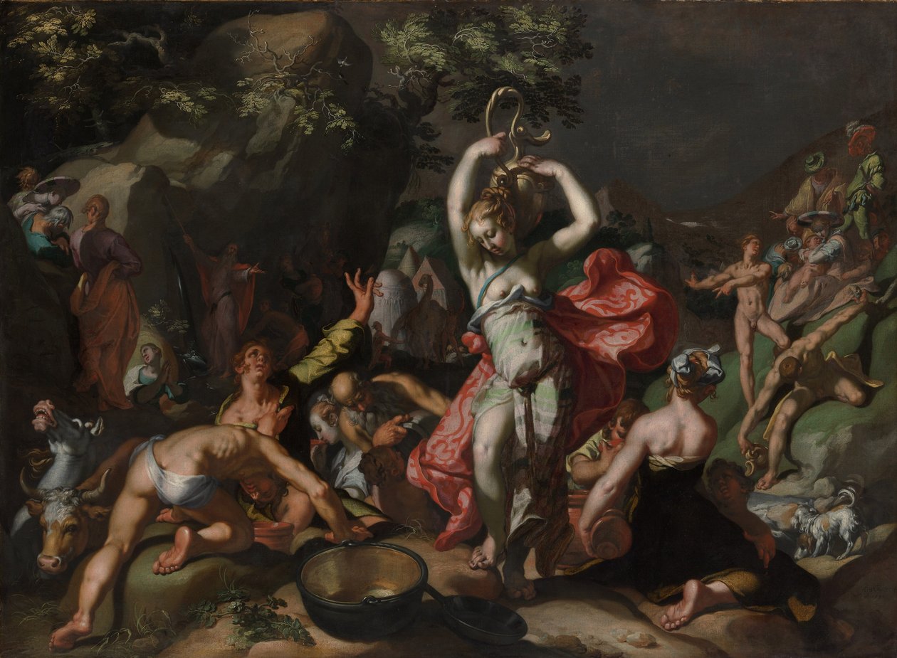 Moses schlägt den Felsen von Abraham Bloemaert