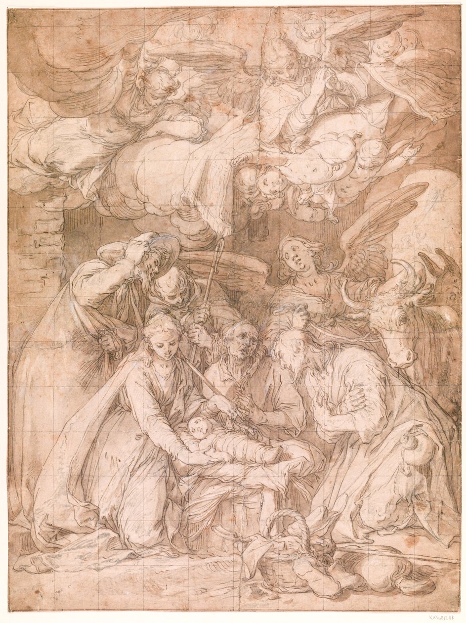 Die Anbetung der Hirten von Abraham Bloemaert