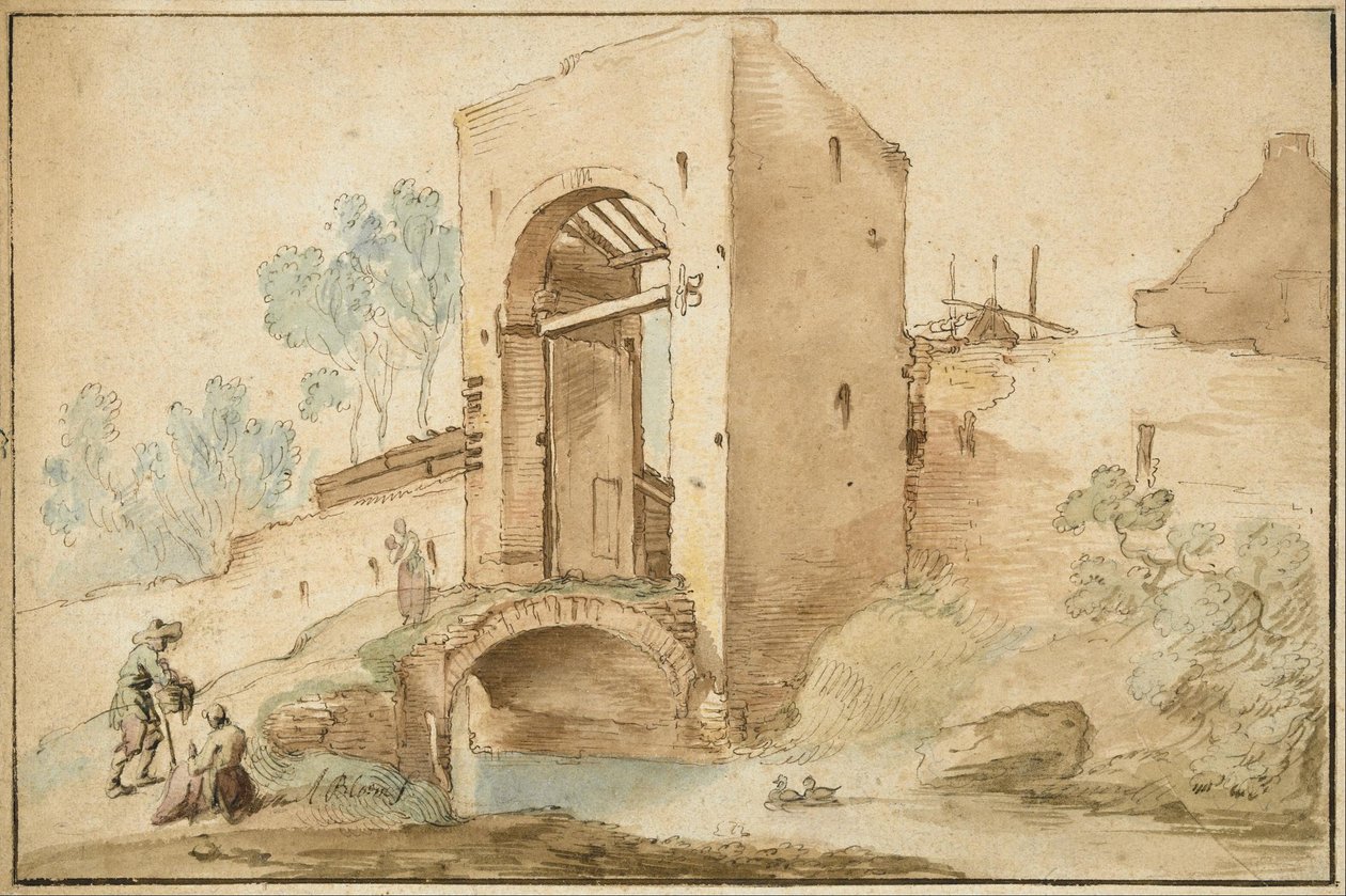Das Tor zu einer Stadt von Abraham Bloemaert