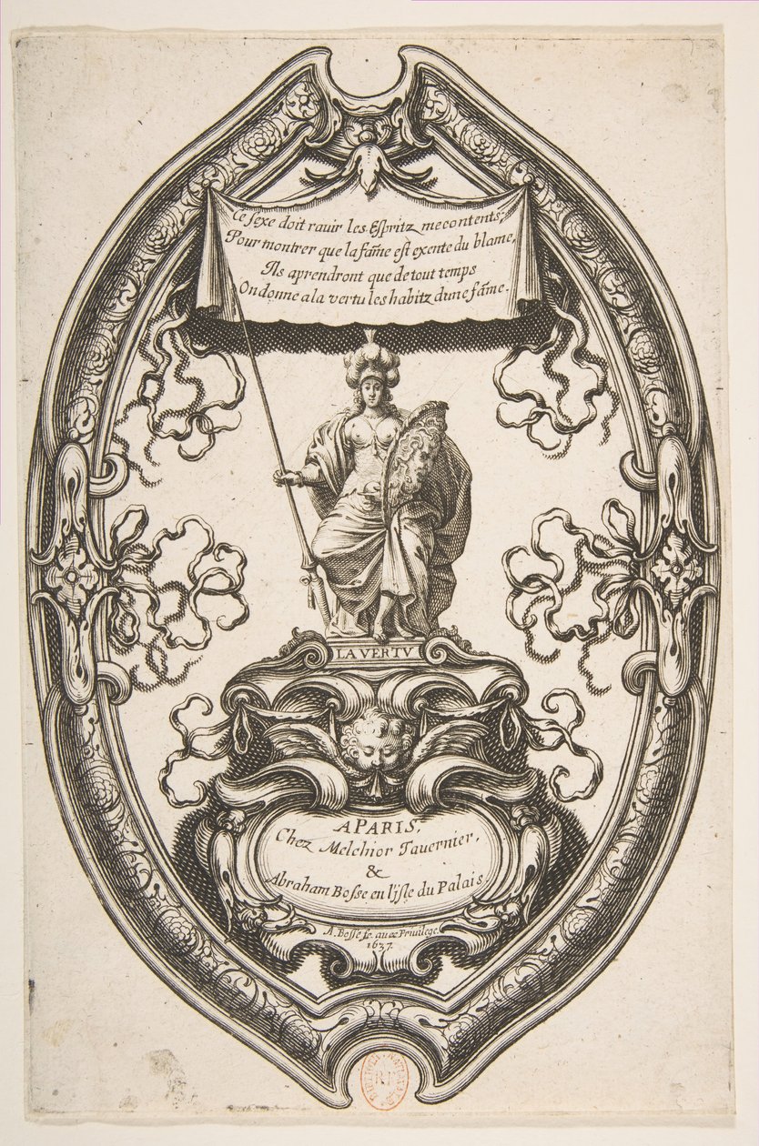 Tugend: Athena, 1637 von Abraham Bosse