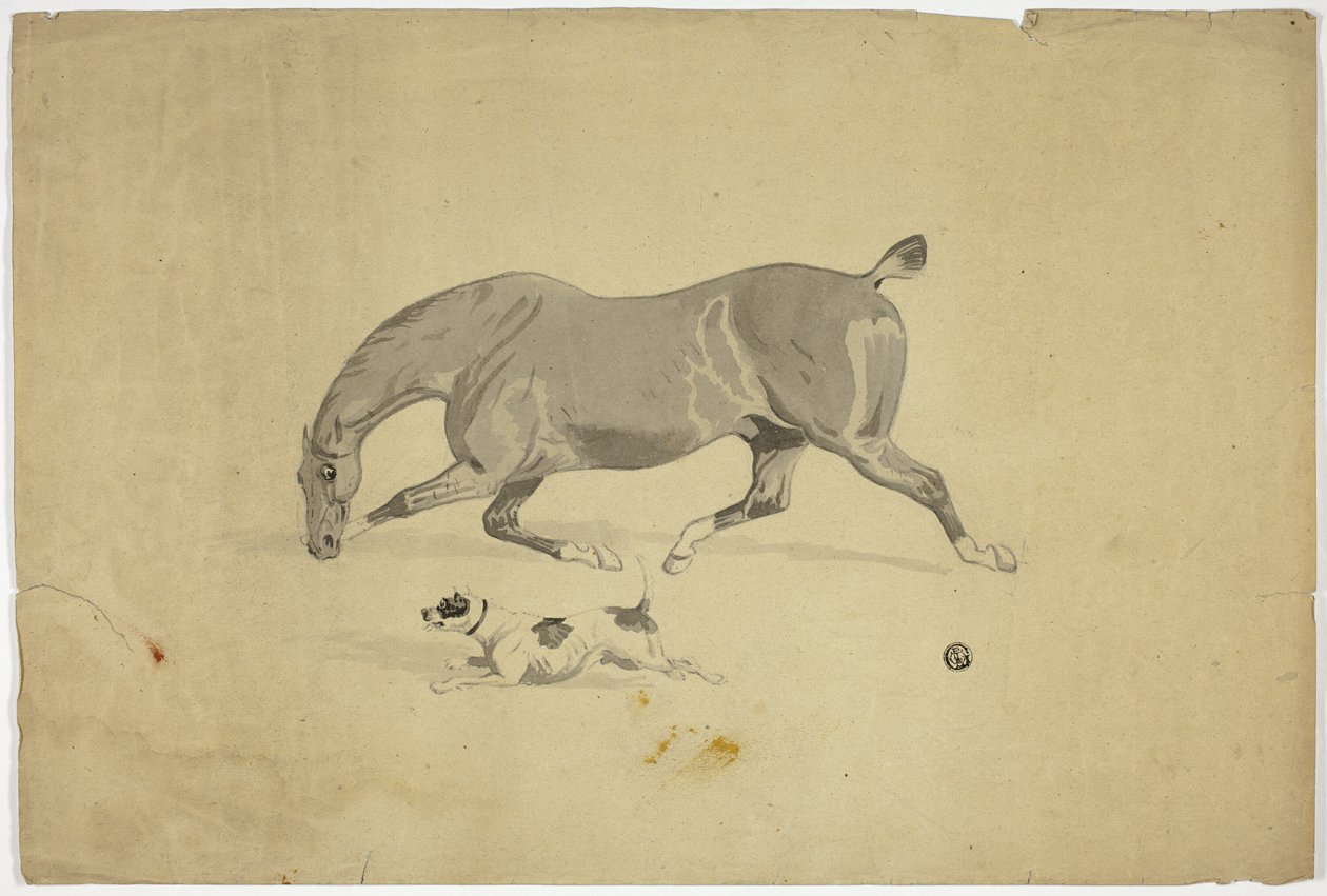 Rennendes Pferd und Hund von Abraham Cooper