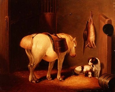 Der Stall des Wildhüters von Abraham Cooper
