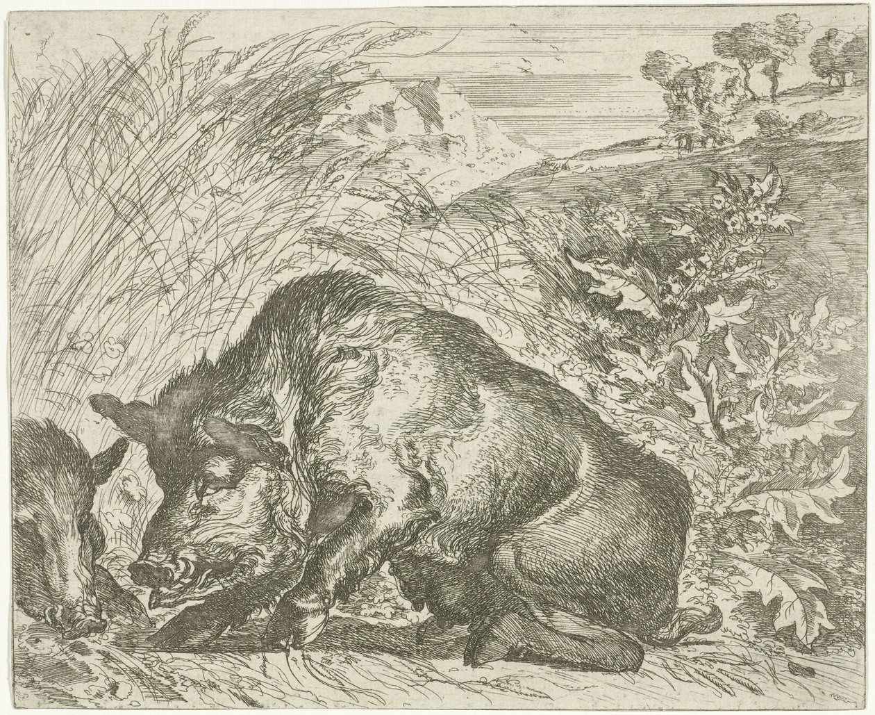 Wildschwein von Abraham Danielsz. Hondius
