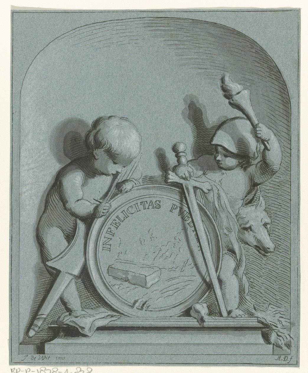 Allegorie mit zwei Putti von Abraham Delfos