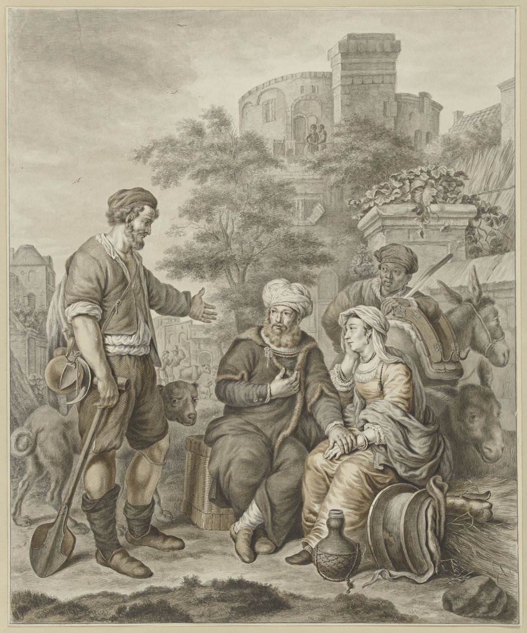 Der Levit und seine Nebenfrau in Gibea von Abraham Delfos