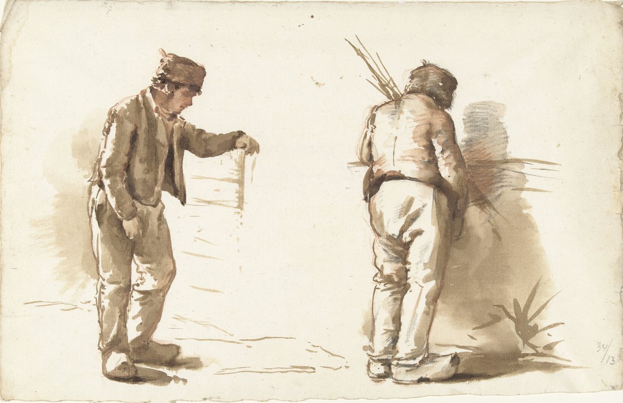 Zwei Studien eines stehenden Mannes von Abraham Johannes Ruytenschildt