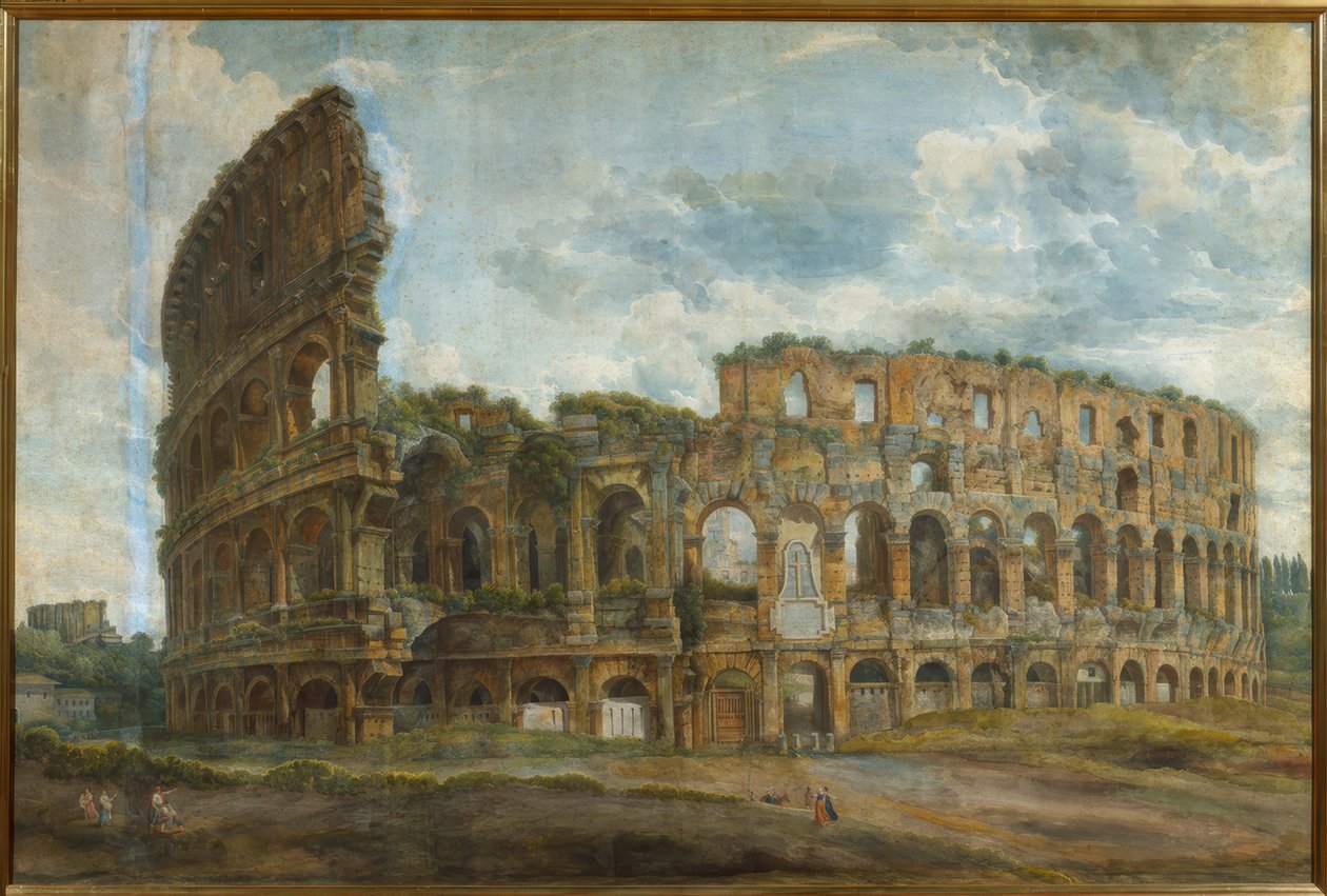 Außenansicht des Kolosseums in Rom von Abraham Louis Rodolphe Ducros