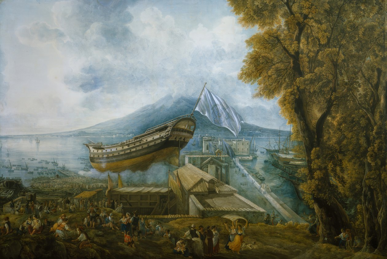 Stapellauf der "Archimede" von Abraham Louis Rodolphe Ducros