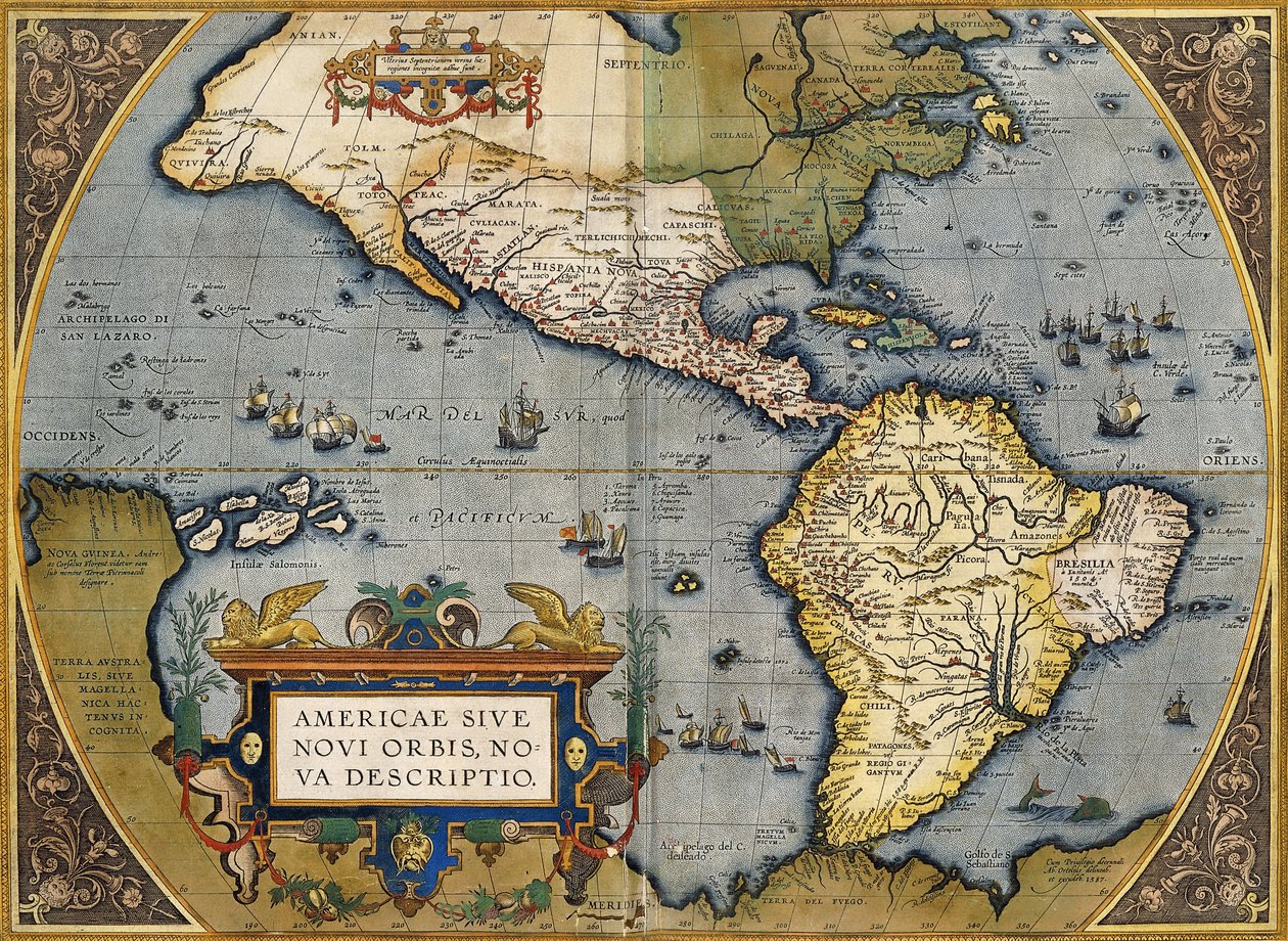 Eine Karte von Amerika, 1612 von Abraham Ortelius