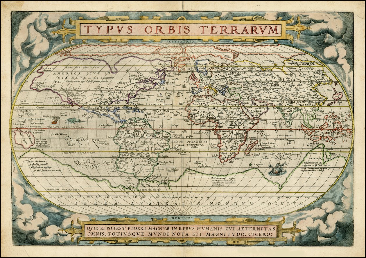 Orbis Terrarum Veröffentlichung Antwerpen 1572 von Abraham Ortelius