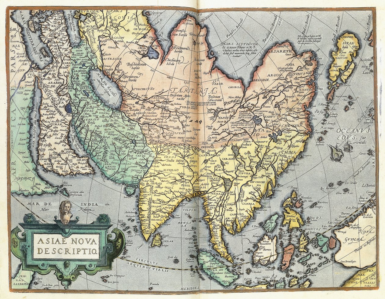 Asien, 1592 von Abraham Ortelius