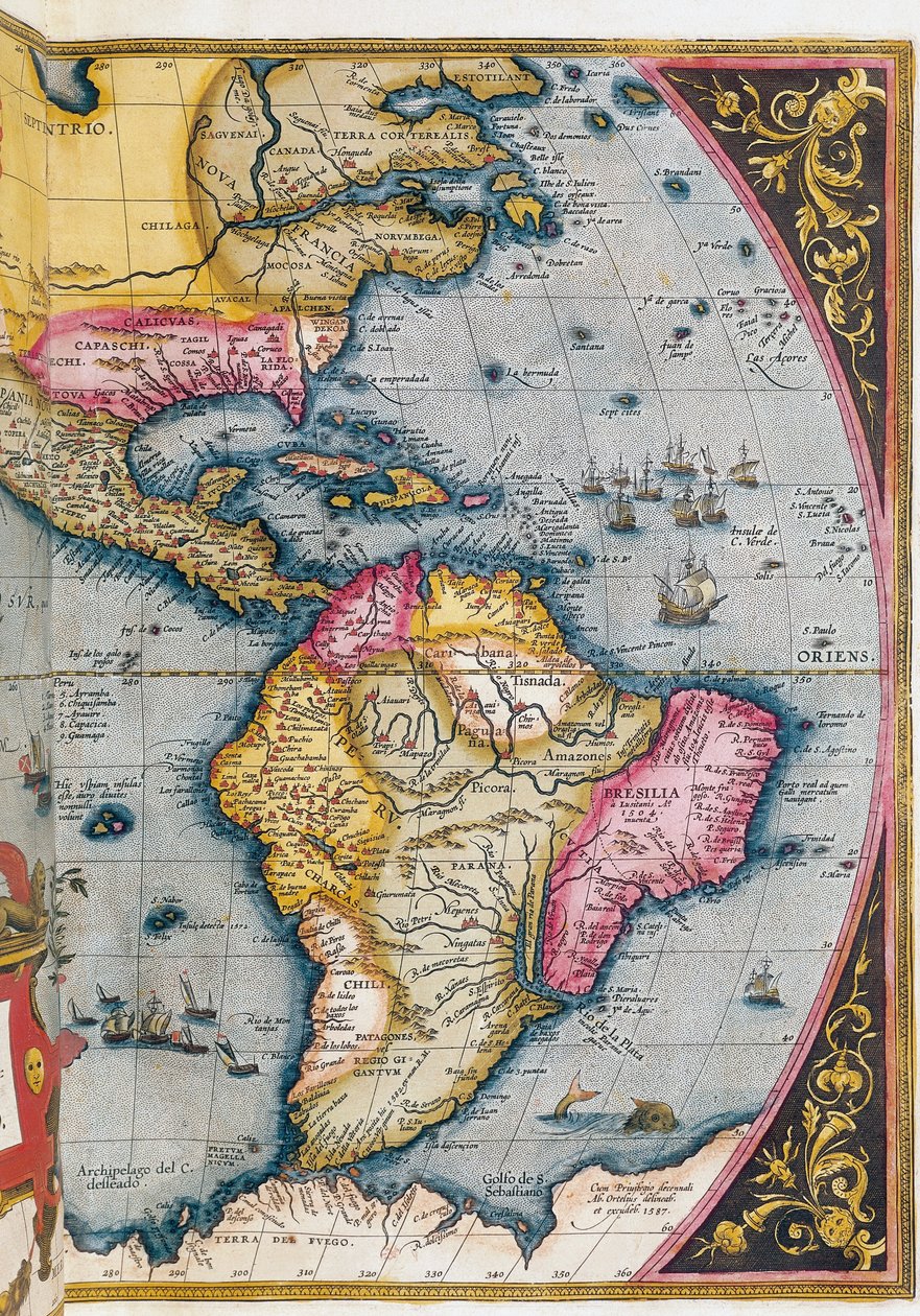 Karte von Südamerika von Abraham Ortelius