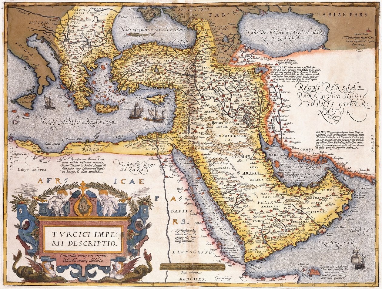 Karte des Osmanischen Reiches von Abraham Ortelius