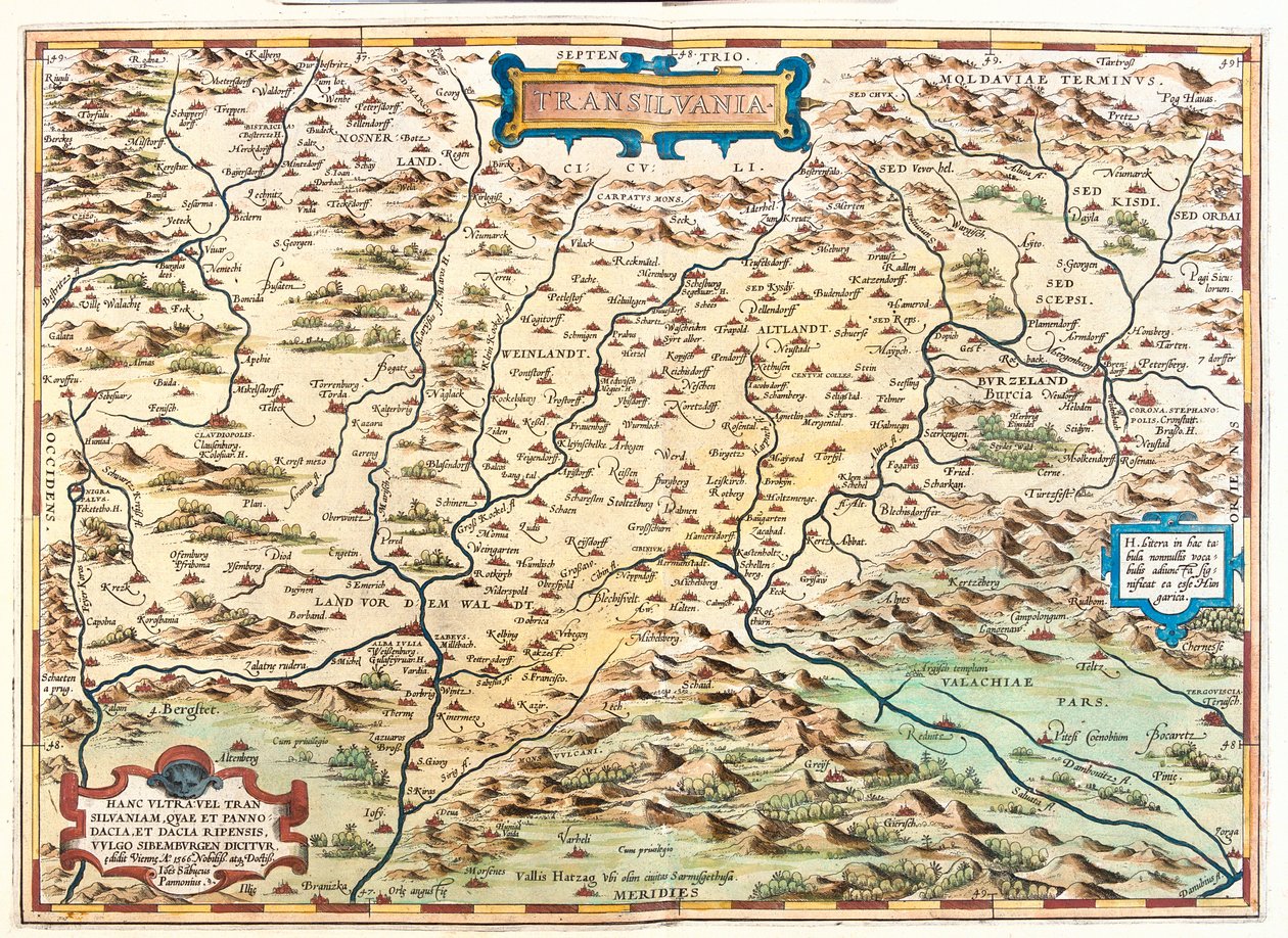 Rumänien von Abraham Ortelius