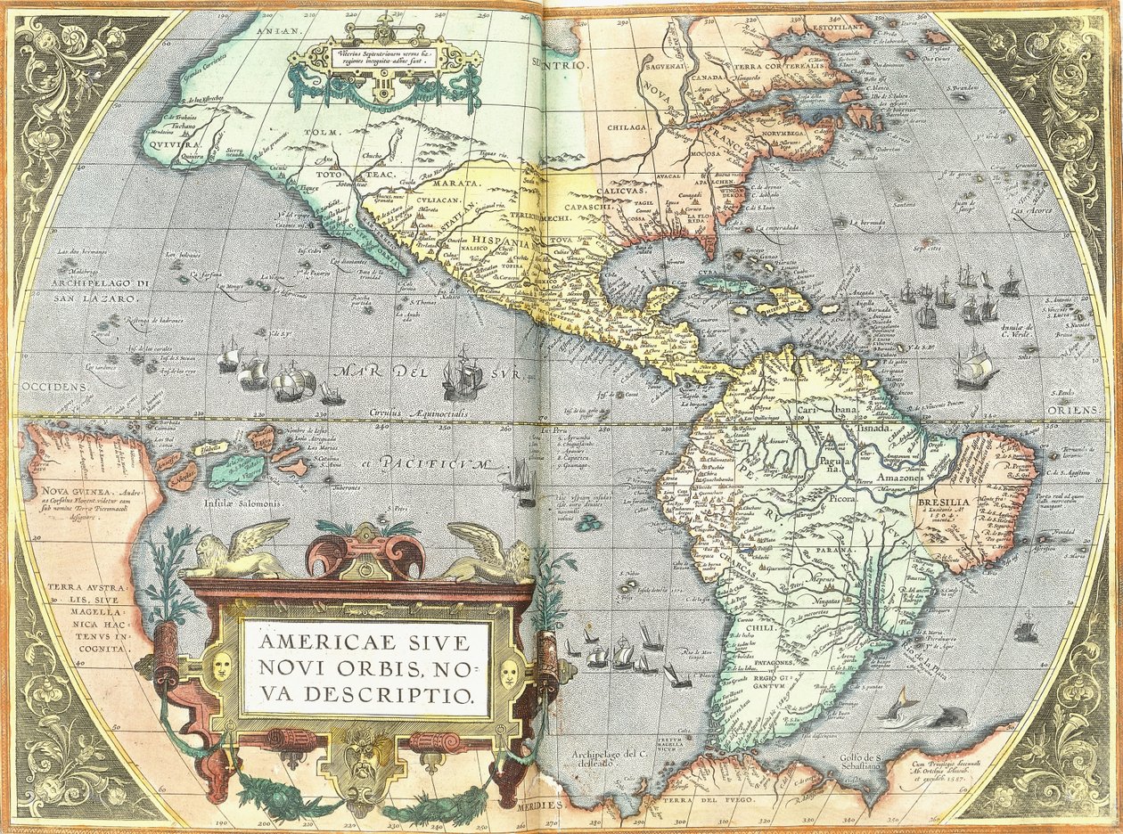 Die Amerikas, 1592 von Abraham Ortelius